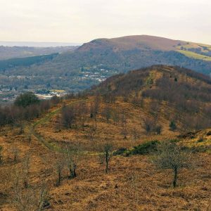 View of Craig yr Allt and Garth Mountain in the distance