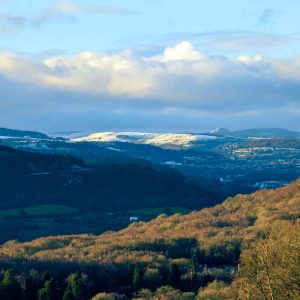 View of snowy hills