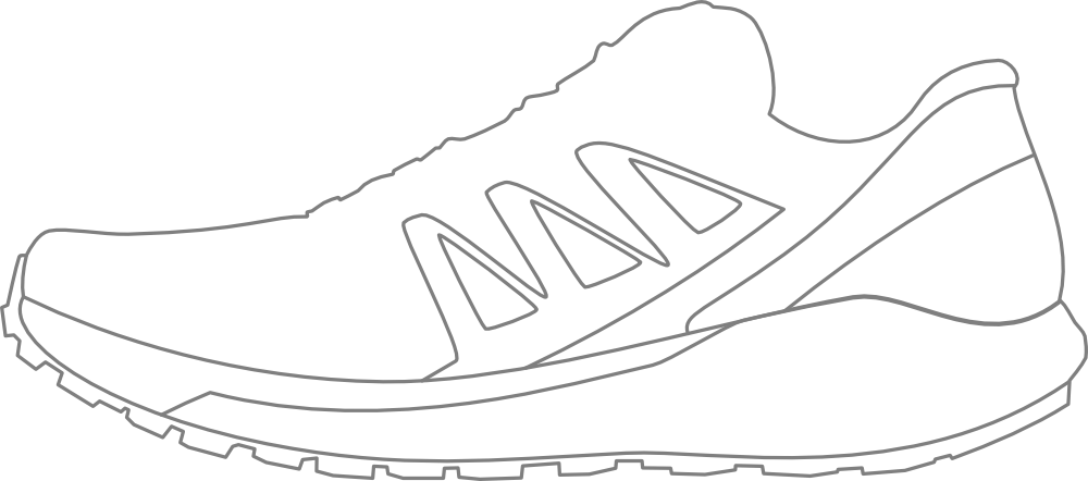 Illustration of trail running shoe outline