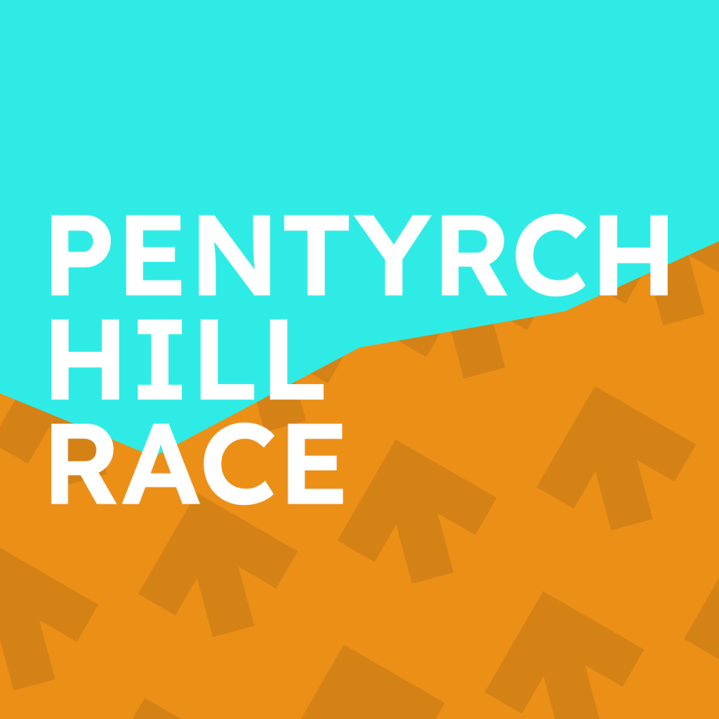 The text, "Pentyrch Hill Race" on a patterned background.