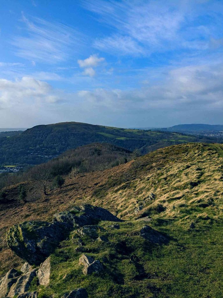 View of the Garth from the summit of Craig yr Allt